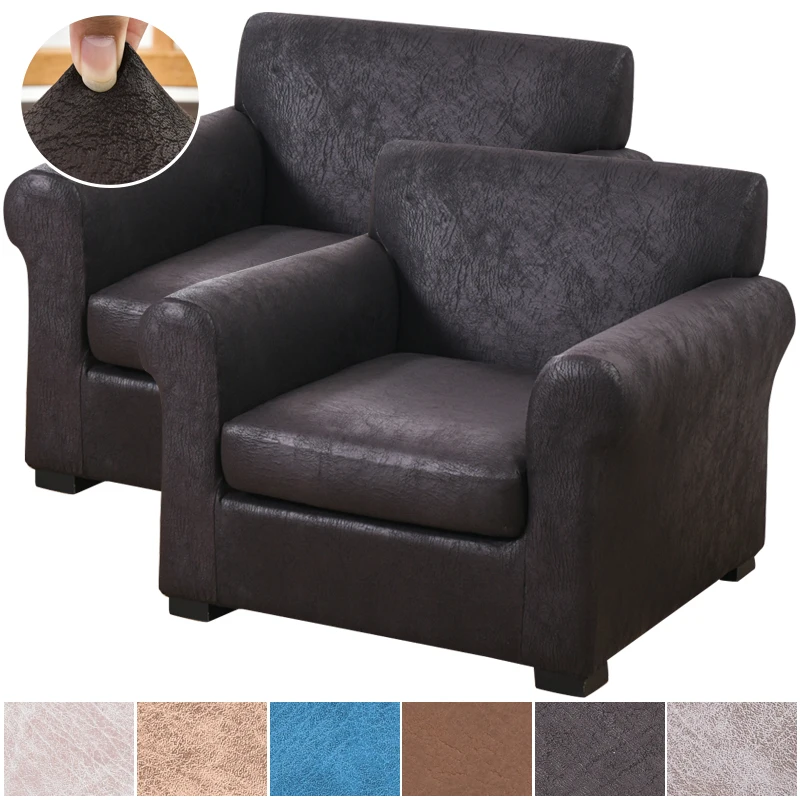 Office Furniture Dimensions - Bankhoes in kunstleerlook, stretch, enkele fauteuil