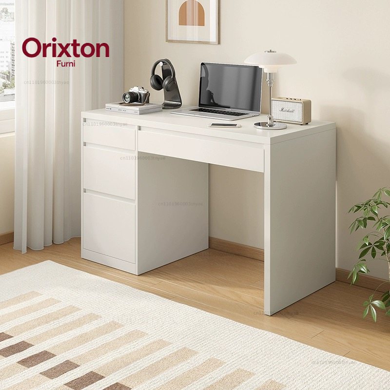 Office Furniture Services - Wit staand bureau van hout, modern,