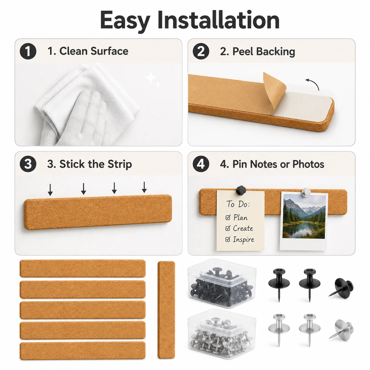 1-3 stuks 30x5cm zelfklevende  - Bulletin Board Cork recensie en prijs
